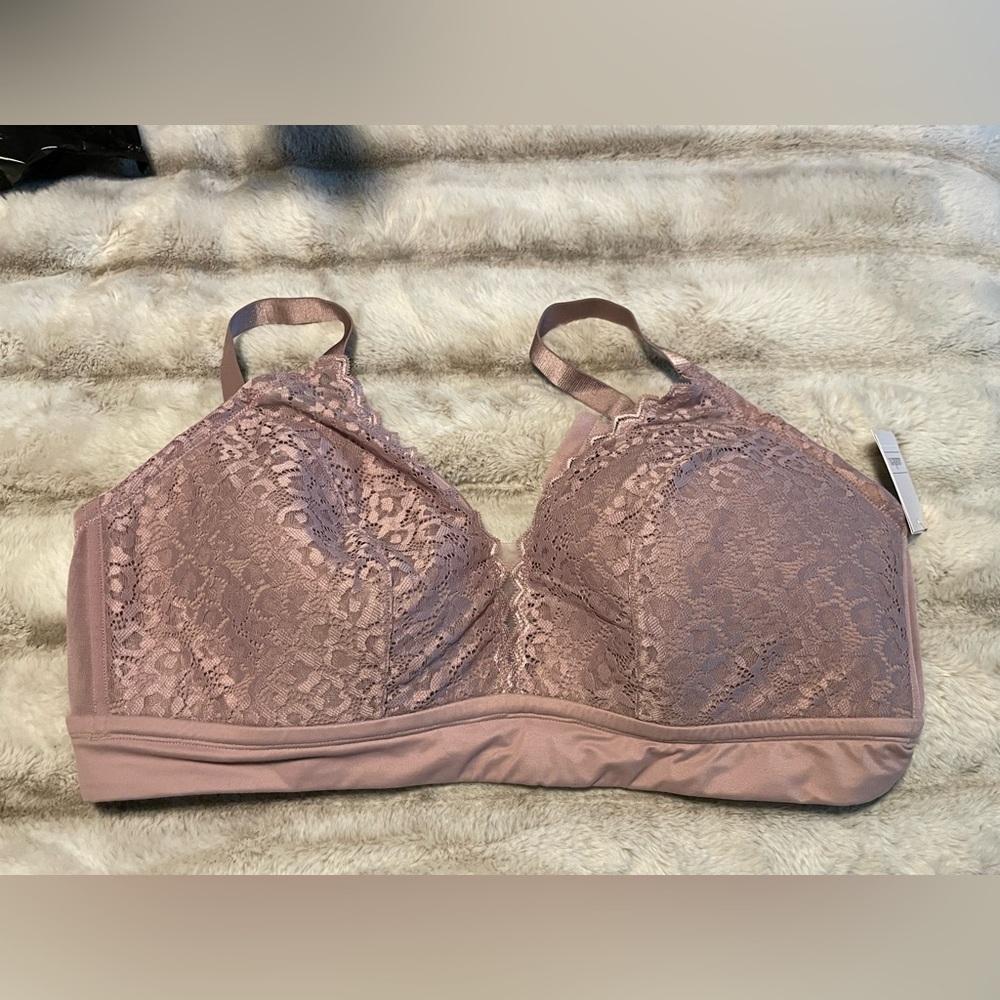 Auden wireless bra - dusty rose. Size 3X.